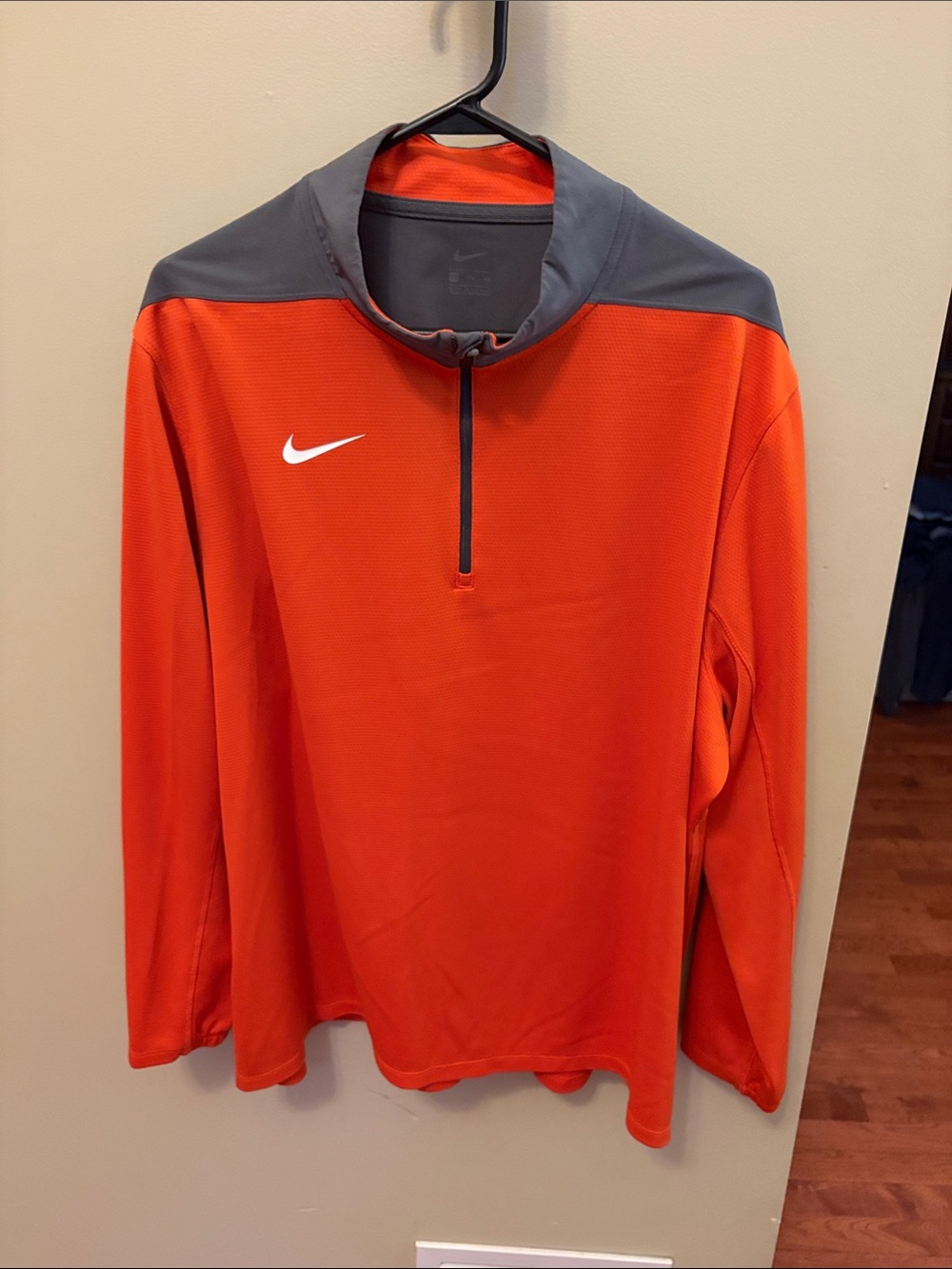 Nike Orange Half-Zip Athletic Jacket with Gray Yoke
